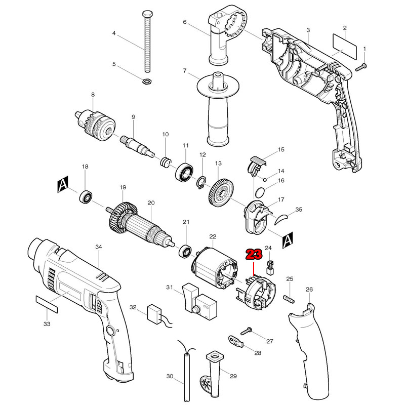 Makita Drill Hp1640 - Suporte de escova para makita hp