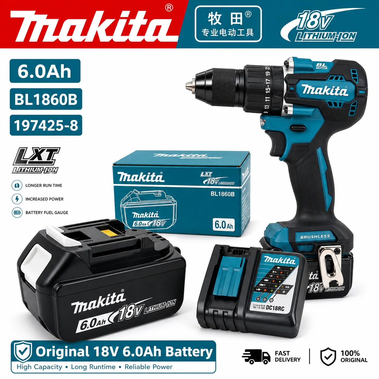 Makita Drill Ddf484 - Furadeira Elétrica Sem Fio Makita DDF487