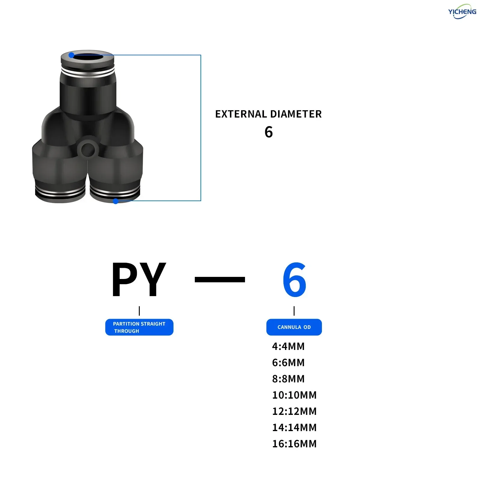 Push Fit Connector - Conector de mangueira pneumática 6mm od