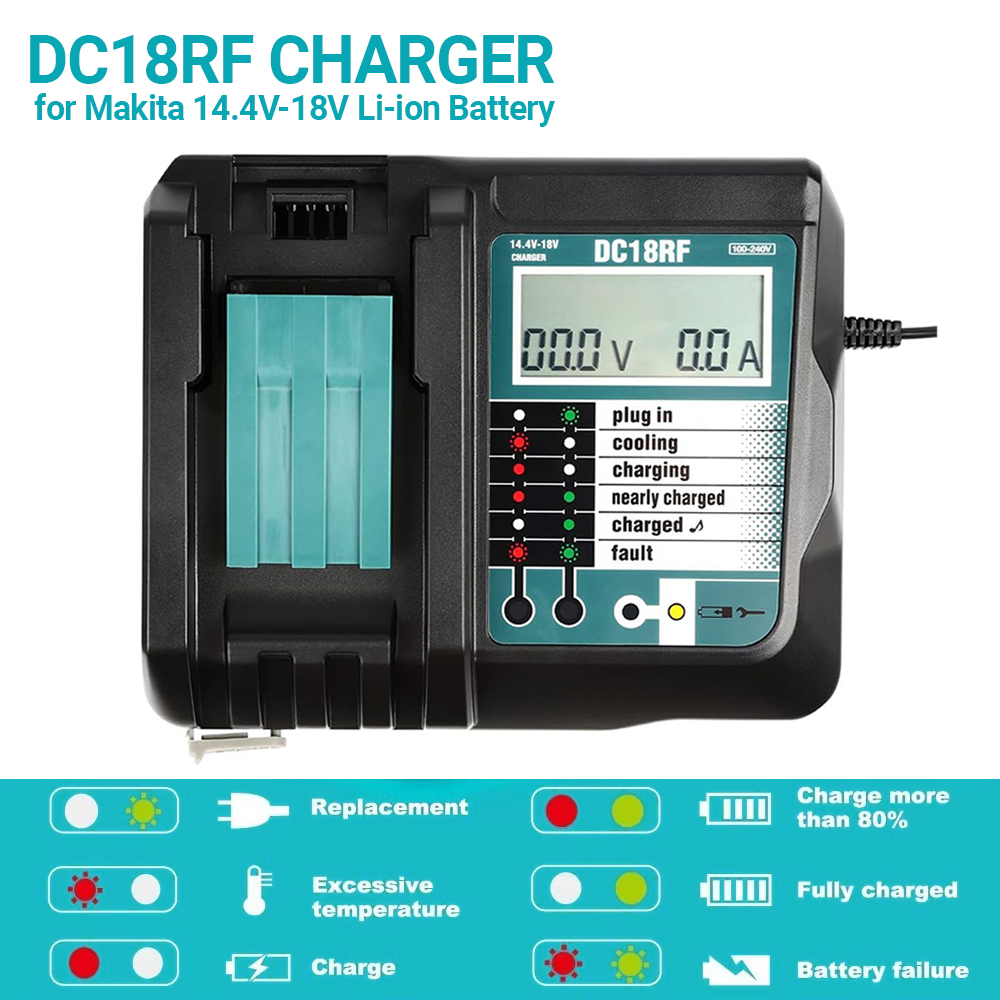 Makita Drill Hp1640 - Carregador super rápido de íon-lítio DC18RF