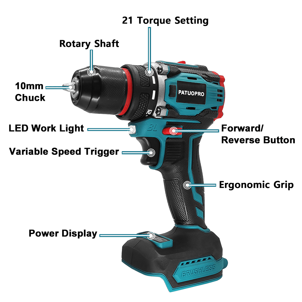 PATUOPRO-Broca Elétrica Sem Es - Makita Drill Ddf484 avaliação e preço